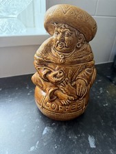 Vintage 1960s SADLER Man Treacle Glazed Ceramic Coffee Caddy Storage pot