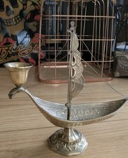 Vintage Ship Ornament Brass