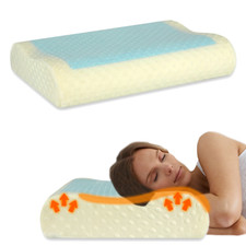 COOLING ORTHOPEDIC MEMORY FOAM CONTOUR CERVICAL PILLOW GEL FIRM HEAD NECK BACK