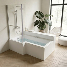 Acrylic L Shape Bath Whirlpool