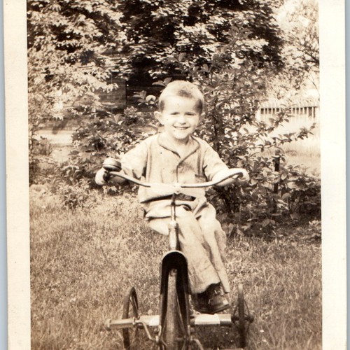 1937 young boy - young, tricycle