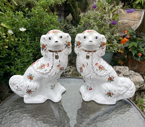 Vintage ceramic pair floral - pair, of