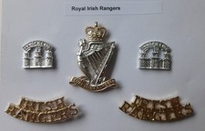 British Army Staybrite Cap Badge, Collar Badges, Titles - Royal Irish Rangers