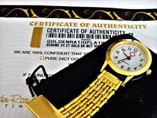 24ct Gold Plated Quartz Nurse Pin Watch Carer Brooch Tunic Fob 24K Gift Bag 