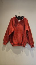 Norwegian Vintage 90s Nordic Wool Chunky Knit Quarter Zip Sweater Mens Size M-L