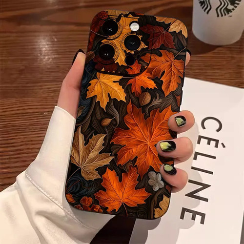 Autumn leaf pattern phone case - pattern,
