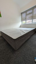 Grey Fabric King Size Divan Bed Base