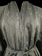 Womens Open Printed Embossed Umbrella Abaya/Dubai/Maxi/Dress Belted Dark Grey 54