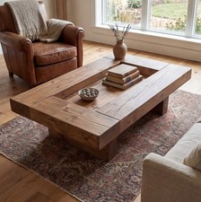 Solid Wood Beam Table Rustic