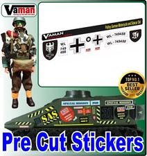 Vaman Vintage Action Man 1/6 scale Pre Cut Stickers German Bike and Side Car   