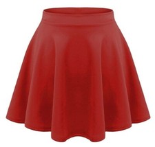 Girls Flared Skirt School High Waist Stretch Kids Party Skirt Skater Age 7-14Yrs