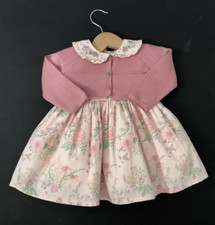 Baby Girls NEXT Pink Flower Dress And Cardigan