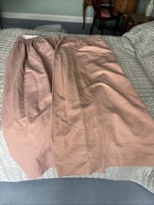 Laura Ashley Chalk Pink Linen Lined Curtains Pair 146cm Drop