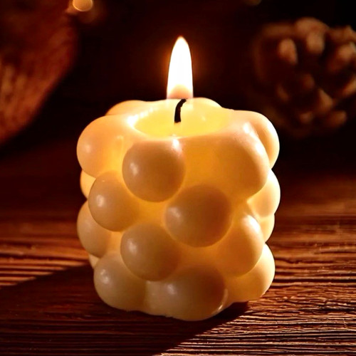 Bubble cube pillar candle - bubble,