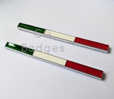 2 Italy Flag Chrome Strip Side