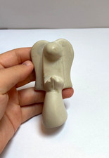 Zuri Design White Stone Angel Statue Modern Style - Beautiful Peaceful Ornament