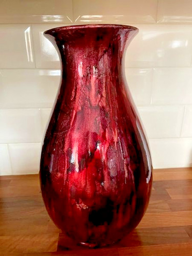 Large pink red glazed - pink/red, vase