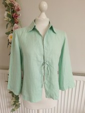 BEAUTIFUL MARILYN MOORE MINT GREEN LIGHTWEIGHT LINEN JACKET Sz S