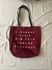 Superdry Etoile Parisian Shopper Tote Bag Dark Red With Leather Straps