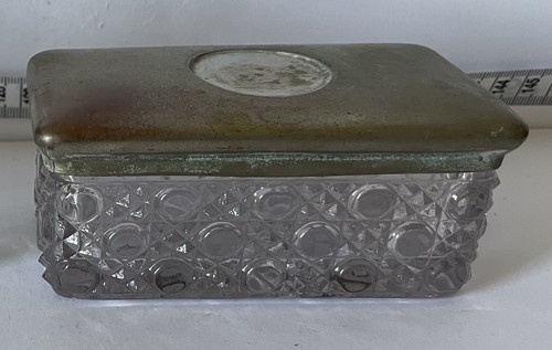 Antique cut glass trinket box - antique,