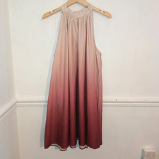 Womens Dress Pink Size L UK 16 18 Ombre Bow Event Wedding Cruise Occasion Tea