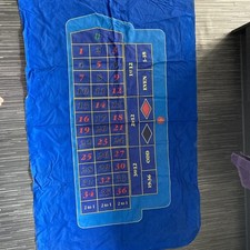 Vintage blue Grosvenor Casino roulette layout cloth