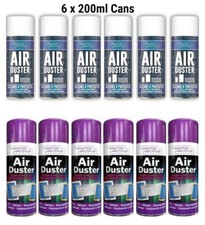 6 x 200ml Compressed Air Duster Spray Cleans Protects Computer Laptops Keyboards