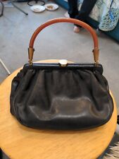 Vintage Miniature Leather Gladstone Style  Bag 1930s 1940s