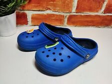 BOYS GIRLS CROCS UK 12C COBALT BLUE SLIP ON FLEECE LINED SANDALS CLOGS SHOES
