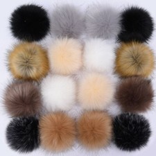 Fluffy Faux Fox Fur Pom Poms Ball Pompom for Knitted Hat Beanie Cap Accessories