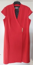 Sandra Darren Orange Wrap Dress 16