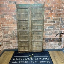 Pair Of Vintage Wooden Door Shutters - Medieval Style - Rustic Feature