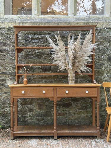 Vintage oak open dresser - vintage,