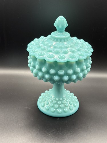 Fenton turquoise hobnail milk - hobnail,