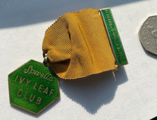 1929 SILVER marked Spirella Ivy Leaf Club 21yrs Service Badge (Named) J.Wassell