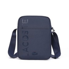 Brand New Men'sLaco*ste Black Cross Bag - Trendy Stand-Up Design, Perfect Gift