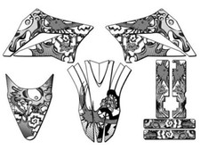 2010-2023 KLX 110 ZANY White Senge Graphics Kit Compatible with Kawasaki