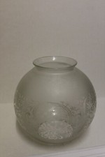 Glass frosted pattern Globe Light lamp shade 2 holes 8 & 9.5cm dim overall dia