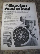 EXACTON ROAD WHEEL LIGHT ALLOY ROAD WHEELS WALSALL 1970 ADVERT A4 FILE 42