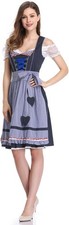 Women's German Traditional Dirndl Dress Oktoberfest Bavarian Beer Girl Costume