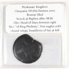 Cleopatra VII AE Obol Paphos