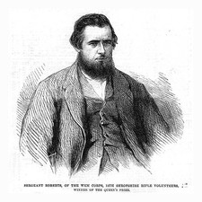 Sgt Roberts of Wem Corps 12th Shropshire Rifle Volunteers - Antique Print 1863