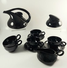 Luigi Colani Style Zen Tea Set, Black Gloss, Part Set
