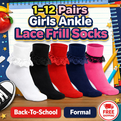 Pairs girls ankle socks - 1-12,