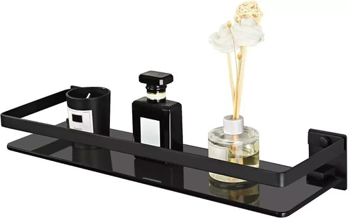Black bathroom shelf wall - bathroom,