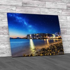 Captivating Mykonos Greece Beach Sunset Canvas Print Large Picture Wall Art