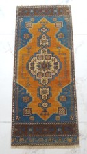 1900s Prayer Rug Blue Medium Handmade Sheep Wool Rug Free Shipping Rug