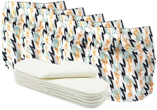 Reusable nappies 10 bamboo - 5,