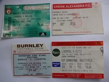 4 Liverpool Ticket Stubs -