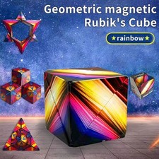 Magnetic Magic Cube Changeable 3D Hand Flip Puzzle Toys Stress Relief Kids Gift
